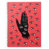 Gotische Halloween Art - Schwarze Hand Spooky Eyes Notizblock (Vorderseite)