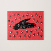 Gotische Halloween Art - Schwarze Hand Spooky Eyes Puzzle (Horizontal)