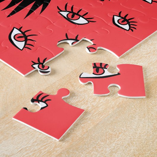 Gotische Halloween Art - Schwarze Hand Spooky Eyes Puzzle (Seite)