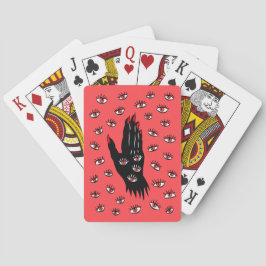Gotische Halloween Art - Schwarze Hand Spooky Eyes Spielkarten