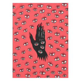 Gotische Halloween Art - Schwarze Hand Spooky Eyes Tischdecke