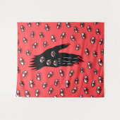 Gotische Halloween Art - Schwarze Hand Spooky Eyes Wandteppich (Vorderseite (Horizontal))