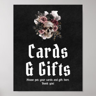 Gotische Halloween-Blumenschmuckkarten und Geschen Poster
