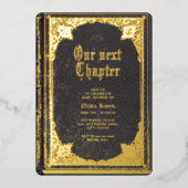 Gotische Halloween-Bücherei Babydusche Folieneinladung (Vorderseite)