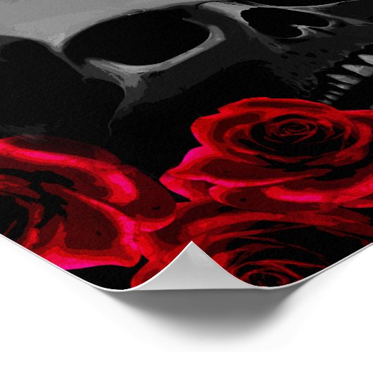 Gotische Halloween Drinks Menü Schild Skull-Rose (Ecke)