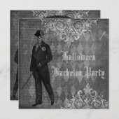 Gotische Halloween Groom Shabby Chic Bachelor Part Einladung (Vorne/Hinten)