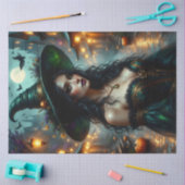 Gotische Halloween-Hexe mit Pumpkins und Moonlit Seidenpapier (Basteln)