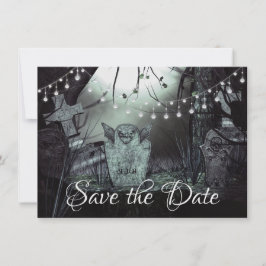 Gotische Halloween-Hochzeit des verzauberten Fried Save The Date