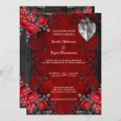 Gotische Halloween-Hochzeitseinladung Einladung (Vorne/Hinten)