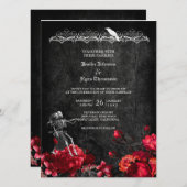 Gotische Halloween-Hochzeitseinladung Einladung (Vorne/Hinten)