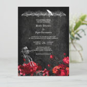 Gotische Halloween-Hochzeitseinladung Einladung (Stehend Vorderseite)