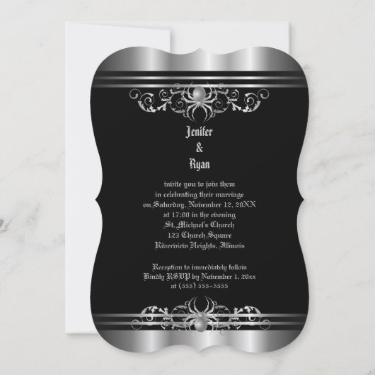 Gotische Halloween-Hochzeitseinladung Einladung (Rückseite)
