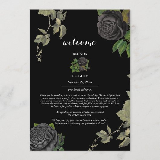 Gotische Halloween-Rose Hochzeitreise Programm (Vorderseite)