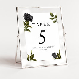 Gotische Halloween-Rose Tischnummer