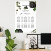 Gotische Halloween-Rose Weiße Hochzeitsstiftung Poster (Heimbüro)