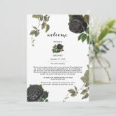 Gotische Halloween-Rose Weißer Hochzeitstag Programm (Stehend Vorderseite)