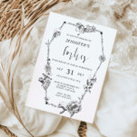 Gotische Handgezeichnete 50. Geburtstagsparty Einladung<br><div class="desc">Diese 50. Geburtstagsfeier, die mit der Gotischen Handgezeichneten Floral Collection abgestimmt wurde, besticht durch einzigartige handgezeichnete Blume und Schädel in Bogenform. Geeignet für launische, dunkelgotische Hochzeitsthemen. Für eine erweiterte Anpassung dieses Designs, z.B. das Ändern des Layouts, des Schriftartes oder der Textgröße, klicken Sie bitte auf den obigen Button "KENNEN". Bitte...</div>