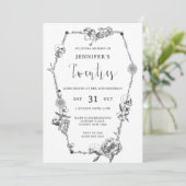 Gotische Handzeichnung vom 30. Geburtstag Party Einladung (Stehend Vorderseite)