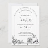 Gotische Handzeichnung vom 30. Geburtstag Party Einladung (Vorderseite)