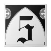 Gotische Hausnummer-Fliese Fliese (Vorderseite)