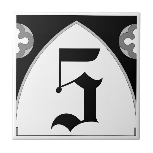 Gotische Hausnummer-Fliese Fliese (Vorderseite)