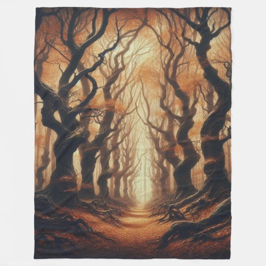 Gotische Herbstwälder Fleecedecke (Vorderseite)