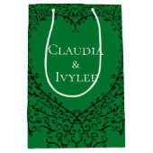 Gotische Herz-Geschenk Tasche grün u. Schwarzes 3 Mittlere Geschenktüte (Vorderseite)