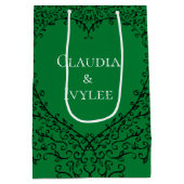 Gotische Herz-Geschenk Tasche grün u. Schwarzes 3 Mittlere Geschenktüte (Rückseite)