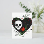 Gotische Herzeinladungskarte Einladung (Stehend Vorderseite)