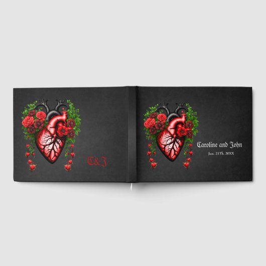 Gotische herzrote Blume. Gästebuch (Voll)