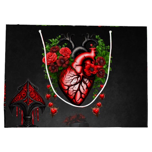 Gotische herzrote Blume. Große Geschenktüte (Rückseite)