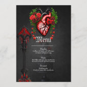 Gotische herzrote Blume. Menükarte (Vorderseite)