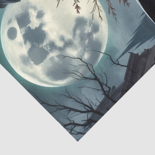 Gotische Hexe mit Moonlit Street und Lila Rose Seidenpapier (Ausschnitt)