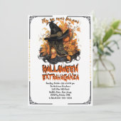 Gotische Hexenstiefel Haloween Einladung (Stehend Vorderseite)
