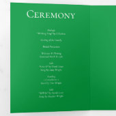 Gotische Hochzeit grün und schwarz Dreifach-gefaltete Programmkarte (Innen Erste Seite)