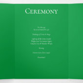 Gotische Hochzeit grün und schwarz Dreifach-gefaltete Programmkarte (Innenseite Mitte)