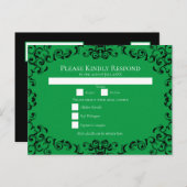 Gotische Hochzeit grün und schwarz Feiertagspostkarte (Vorne/Hinten)