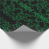 Gotische Hochzeit grün und schwarz Geschenkpapier (Ecke)