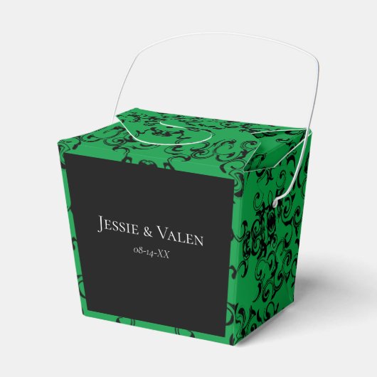 Gotische Hochzeit grün und schwarz Geschenkschachtel (Vorderseite)