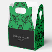 Gotische Hochzeit grün und schwarz Geschenkschachtel (Geöffnet)