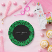 Gotische Hochzeit grün und schwarz Pappteller (Party)