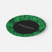 Gotische Hochzeit grün und schwarz Pappteller (Schrägansicht)