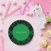 Gotische Hochzeit grün und schwarz Pappteller (Party)