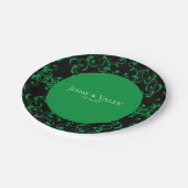 Gotische Hochzeit grün und schwarz Pappteller (Schrägansicht)