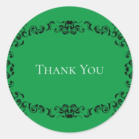 Gotische Hochzeit grün und schwarz Runder Aufkleber (Vorderseite)