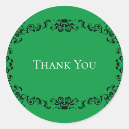 Gotische Hochzeit grün und schwarz Runder Aufkleber