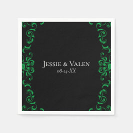 Gotische Hochzeit grün und schwarz Serviette