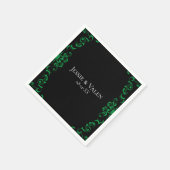 Gotische Hochzeit grün und schwarz Serviette (Ecke)