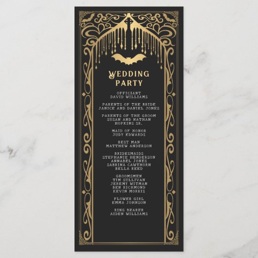 Gotische Hochzeit in Gold Vampire Programm (Rückseite)