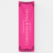 Gotische Hochzeit in Pink und Schwarz Banner (Vertikal)